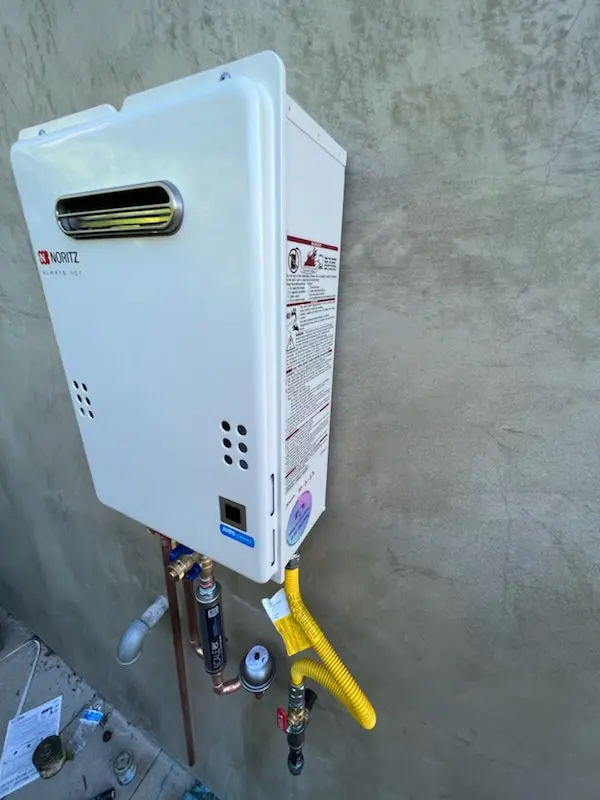 Tankless water heater installation for Becker homes